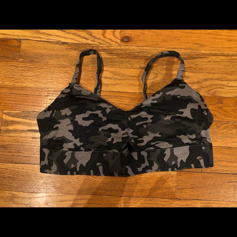 Fabletics Camo Criss Cross Sports Bra